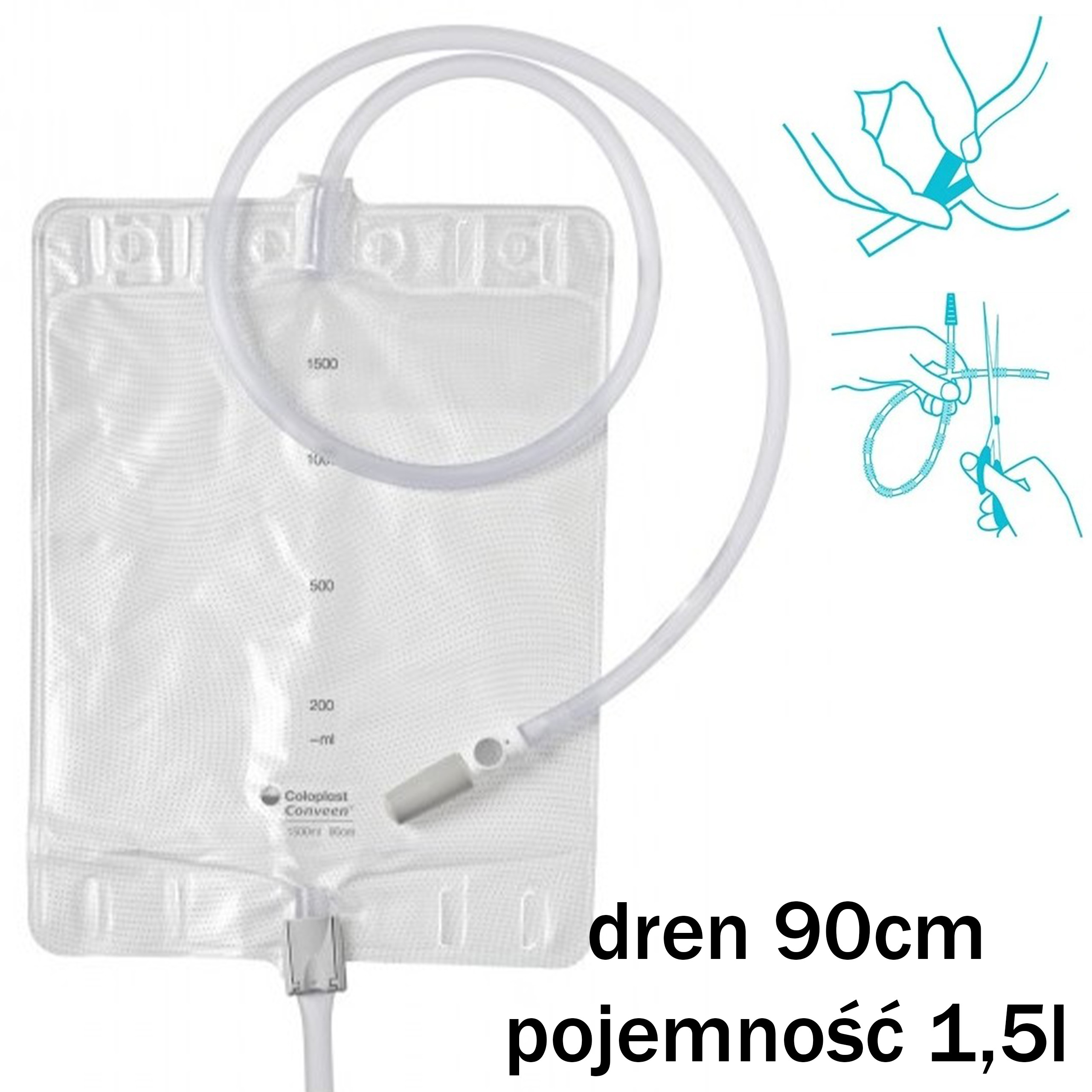 050620 Worek Conveen Do Zbiórki Moczu Dren 90cm, pojemność 1